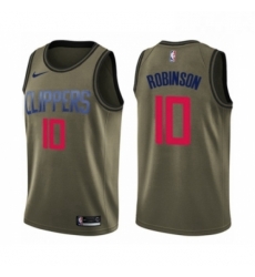 Youth Nike Los Angeles Clippers 10 Jerome Robinson Swingman Green Salute to Service NBA Jersey 