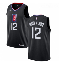 Youth Nike Los Angeles Clippers 12 Luc Mbah a Moute Swingman Black NBA Jersey Statement Edition 