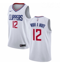 Youth Nike Los Angeles Clippers 12 Luc Mbah a Moute Swingman White NBA Jersey Association Edition 