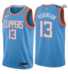 Youth Nike Los Angeles Clippers 13 Jerome Robinson Swingman Blue NBA Jersey City Edition 
