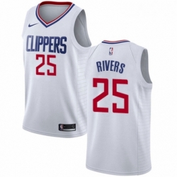 Youth Nike Los Angeles Clippers 25 Austin Rivers Authentic White NBA Jersey Association Edition