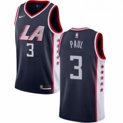 Youth Nike Los Angeles Clippers 3 Chris Paul Swingman Navy Blue NBA Jersey City Edition 