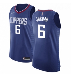Youth Nike Los Angeles Clippers 6 DeAndre Jordan Authentic Blue Road NBA Jersey Icon Edition