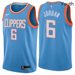 Youth Nike Los Angeles Clippers 6 DeAndre Jordan Swingman Blue NBA Jersey City Edition