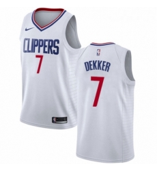 Youth Nike Los Angeles Clippers 7 Sam Dekker Authentic White NBA Jersey Association Edition 