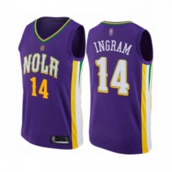 Mens New Orleans Pelicans 14 Brandon Ingram Authentic Purple Basketball Jersey City Edition 