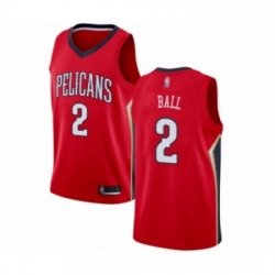 Mens New Orleans Pelicans 2 Lonzo Ball Authentic Red Basketball Jersey Statement Edition 