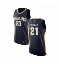 Mens New Orleans Pelicans 21 Darius Miller Authentic Navy Blue Basketball Jersey Icon Edition 
