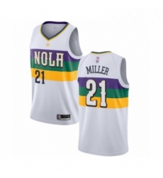 Mens New Orleans Pelicans 21 Darius Miller Authentic White Basketball Jersey City Edition 