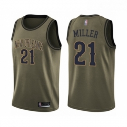 Mens New Orleans Pelicans 21 Darius Miller Swingman Green Salute to Service Basketball Jersey 