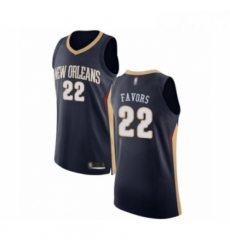 Mens New Orleans Pelicans 22 Derrick Favors Authentic Navy Blue Basketball Jersey Icon Edition 