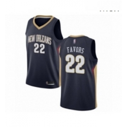 Mens New Orleans Pelicans 22 Derrick Favors Swingman Navy Blue Basketball Jersey Icon Edition 