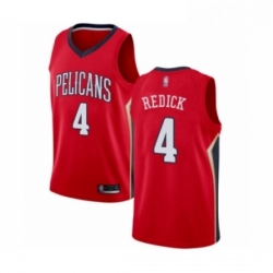 Mens New Orleans Pelicans 4 JJ Redick Authentic Red Basketball Jersey Statement Edition 