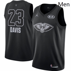 Mens Nike Jordan New Orleans Pelicans 23 Anthony Davis Swingman Black 2018 All Star Game NBA Jersey