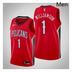 Mens Nike New Orleans Pelicans 1 Zion Williamson Red NBA Swingman Statement Edition Jersey 