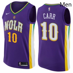 Mens Nike New Orleans Pelicans 10 Tony Carr Swingman Purple NBA Jersey City Edition 