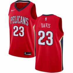Mens Nike New Orleans Pelicans 23 Anthony Davis Swingman Red Alternate NBA Jersey Statement Edition