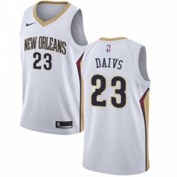 Mens Nike New Orleans Pelicans 23 Anthony Davis Swingman White Home NBA Jersey Association Edition