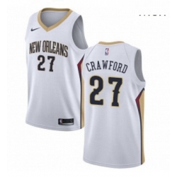 Mens Nike New Orleans Pelicans 27 Jordan Crawford Authentic White Home NBA Jersey Association Edition 
