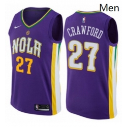 Mens Nike New Orleans Pelicans 27 Jordan Crawford Swingman Purple NBA Jersey City Edition 