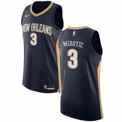Mens Nike New Orleans Pelicans 3 Nikola Mirotic Authentic Navy Blue NBA Jersey Icon Edition 