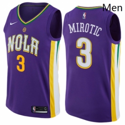 Mens Nike New Orleans Pelicans 3 Nikola Mirotic Authentic Purple NBA Jersey City Edition 