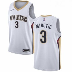 Mens Nike New Orleans Pelicans 3 Nikola Mirotic Authentic White NBA Jersey Association Edition 
