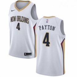 Mens Nike New Orleans Pelicans 4 Elfrid Payton Authentic White NBA Jersey Association Edition 