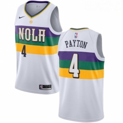 Mens Nike New Orleans Pelicans 4 Elfrid Payton Swingman White NBA Jersey City Edition 