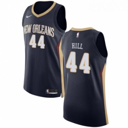 Mens Nike New Orleans Pelicans 44 Solomon Hill Authentic Navy Blue Road NBA Jersey Icon Edition