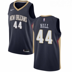 Mens Nike New Orleans Pelicans 44 Solomon Hill Swingman Navy Blue Road NBA Jersey Icon Edition