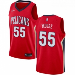 Mens Nike New Orleans Pelicans 55 ETwaun Moore Authentic Red Alternate NBA Jersey Statement Edition