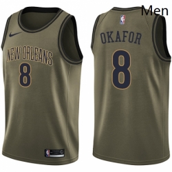Mens Nike New Orleans Pelicans 8 Jahlil Okafor Swingman Green Salute to Service NBA Jersey 