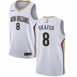 Mens Nike New Orleans Pelicans 8 Jahlil Okafor Swingman White NBA Jersey Association Edition 