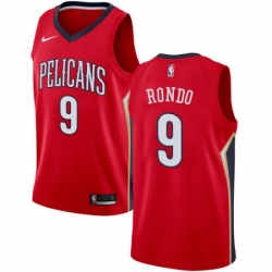 Mens Nike New Orleans Pelicans 9 Rajon Rondo Authentic Red Alternate NBA Jersey Statement Edition 