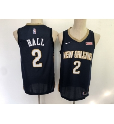 Pelicans 2 Lonzo Ball Navy Nike Swingman Jersey