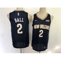 Pelicans 2 Lonzo Ball Navy Nike Swingman Jersey