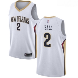Pelicans #2 Lonzo Ball White Basketball Swingman Association Edition Jersey