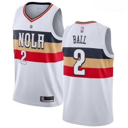 Pelicans #2 Lonzo Ball White Basketball Swingman Earned Edition Jersey