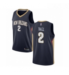 Womens New Orleans Pelicans 2 Lonzo Ball Swingman Navy Blue Basketball Jersey Icon Edition 