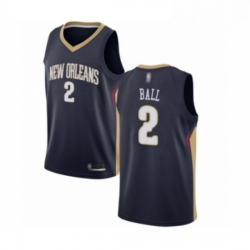 Womens New Orleans Pelicans 2 Lonzo Ball Swingman Navy Blue Basketball Jersey Icon Edition 