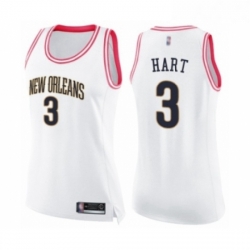 Womens New Orleans Pelicans 3 Josh Hart Swingman White Pink Fashion Basketball Jersey 