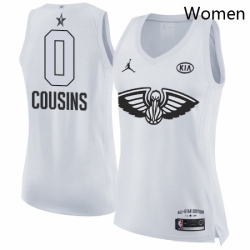 Womens Nike Jordan New Orleans Pelicans 0 DeMarcus Cousins Swingman White 2018 All Star Game NBA Jersey