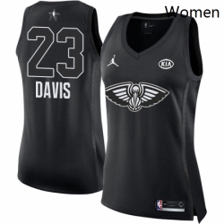 Womens Nike Jordan New Orleans Pelicans 23 Anthony Davis Swingman Black 2018 All Star Game NBA Jersey