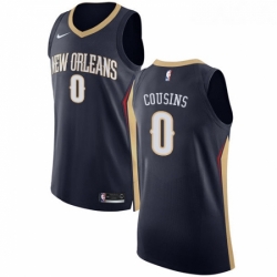 Womens Nike New Orleans Pelicans 0 DeMarcus Cousins Authentic Navy Blue Road NBA Jersey Icon Edition
