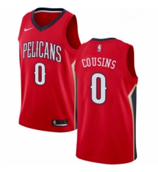 Womens Nike New Orleans Pelicans 0 DeMarcus Cousins Authentic Red Alternate NBA Jersey Statement Edition