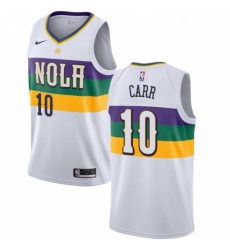 Womens Nike New Orleans Pelicans 10 Tony Carr Swingman White NBA Jersey City Edition 