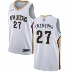 Womens Nike New Orleans Pelicans 27 Jordan Crawford Authentic White Home NBA Jersey Association Edition 