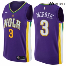 Womens Nike New Orleans Pelicans 3 Nikola Mirotic Swingman Purple NBA Jersey City Edition 