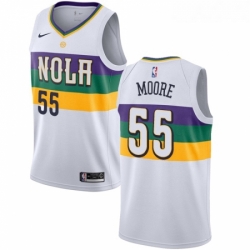 Womens Nike New Orleans Pelicans 55 E Twaun Moore Swingman White NBA Jersey City Editio